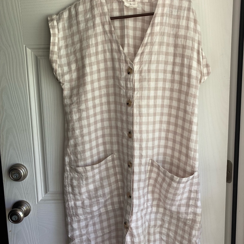 Lou & Grey Tan Dolman Sleeve V-Neck Casual Dress